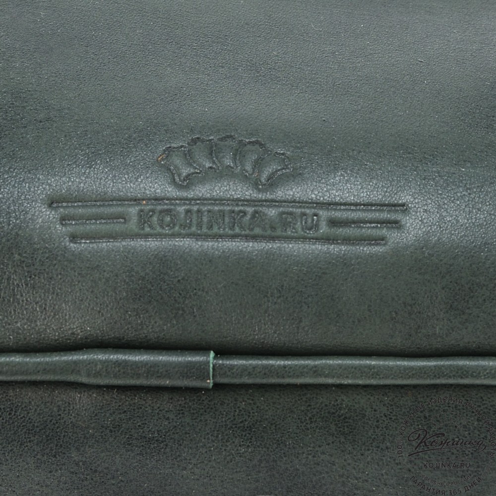 Женский кожаный рюкзак "Гермиона" (зелёная гладкая кожа)